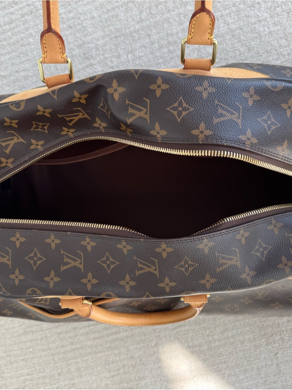 Louis Vuitton Monogram Canvas Travel Duffel in Brown and Tan - Picture 8 of 11